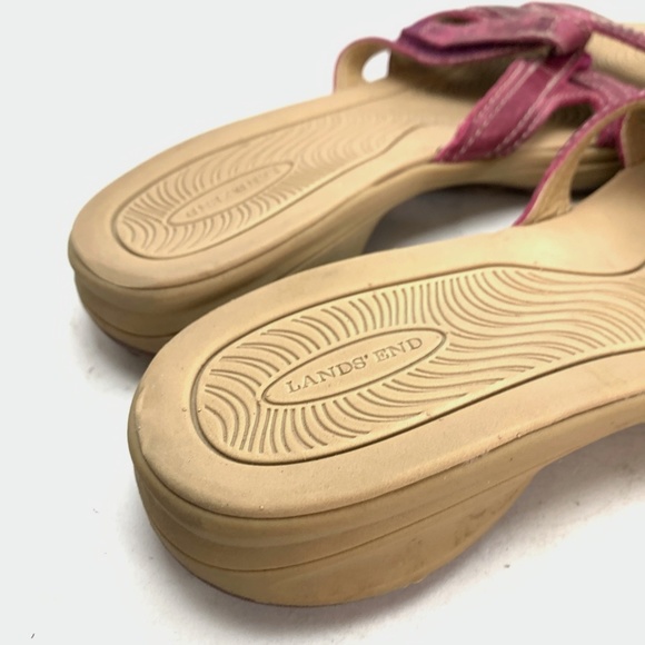 LAND'S END Purple Slides Sandals Flip Flops sz 7 D - Picture 3 of 16